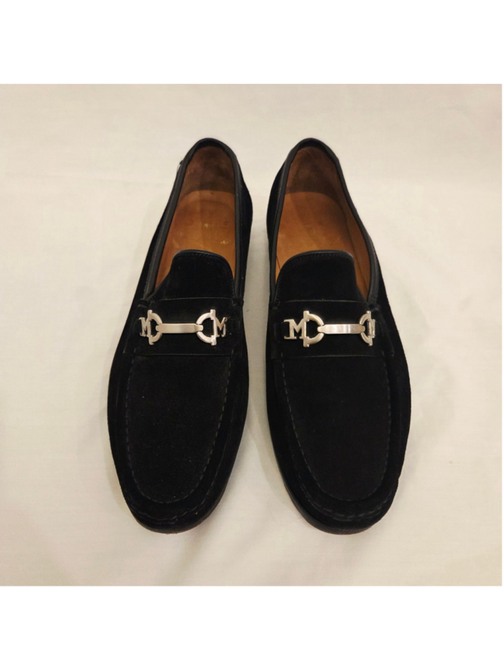 Men's Bruno Magli Black Suede Loafers, Size 10
